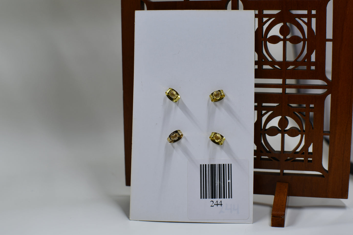 Orange and Ivory Knit Two-Pack Round Stud Earrings