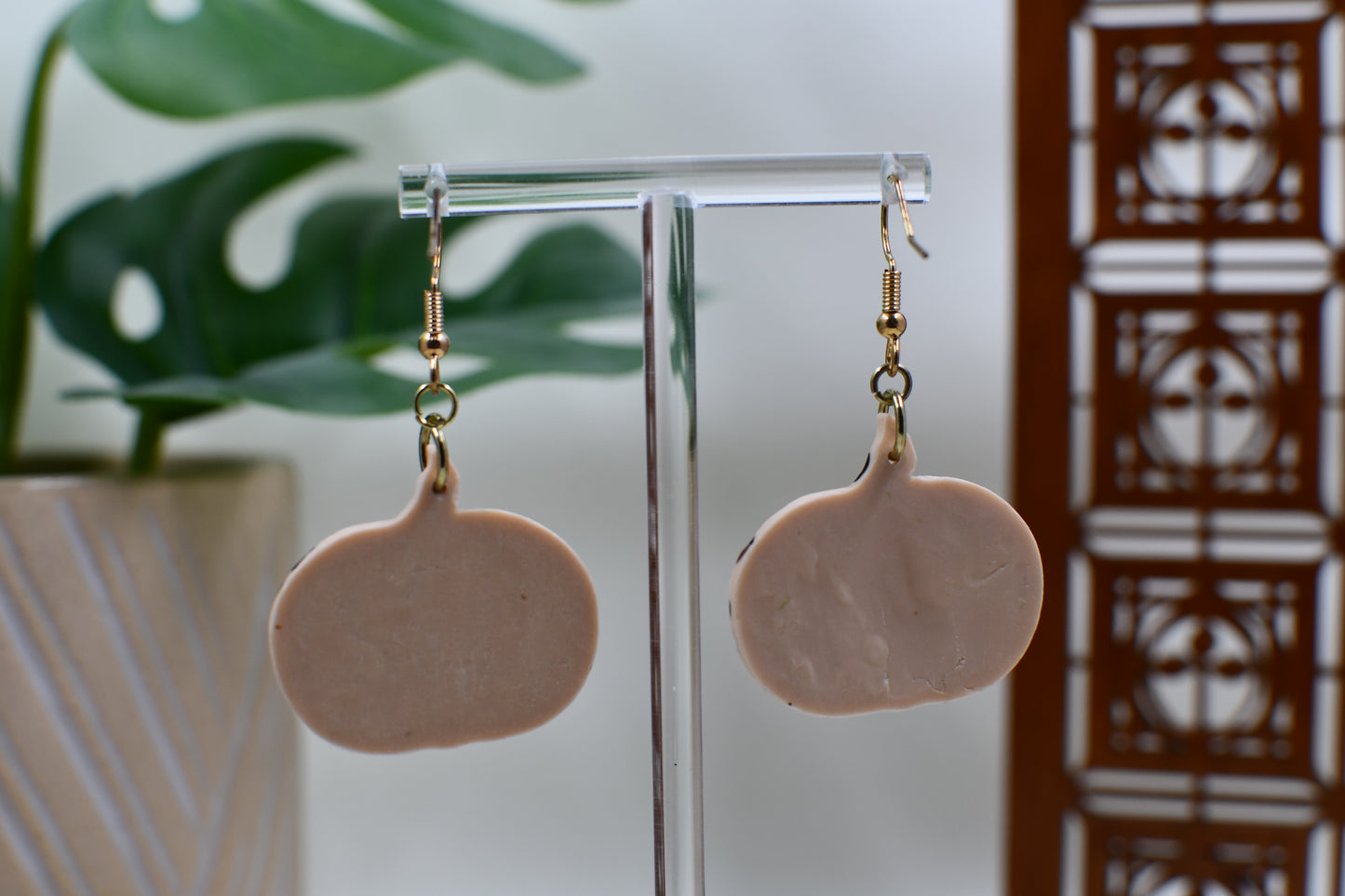Leopard Print Pumpkin Dangle Earrings
