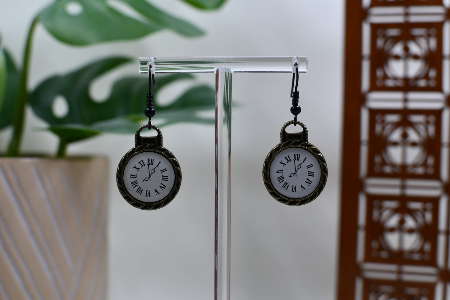 Blue Era It's a Clock Dangle Earrings