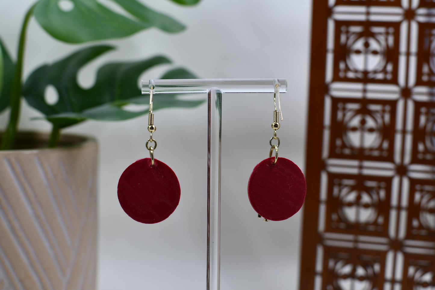 Red Era Fuck the Patriarchy Gold Keychain Dangle Earrings