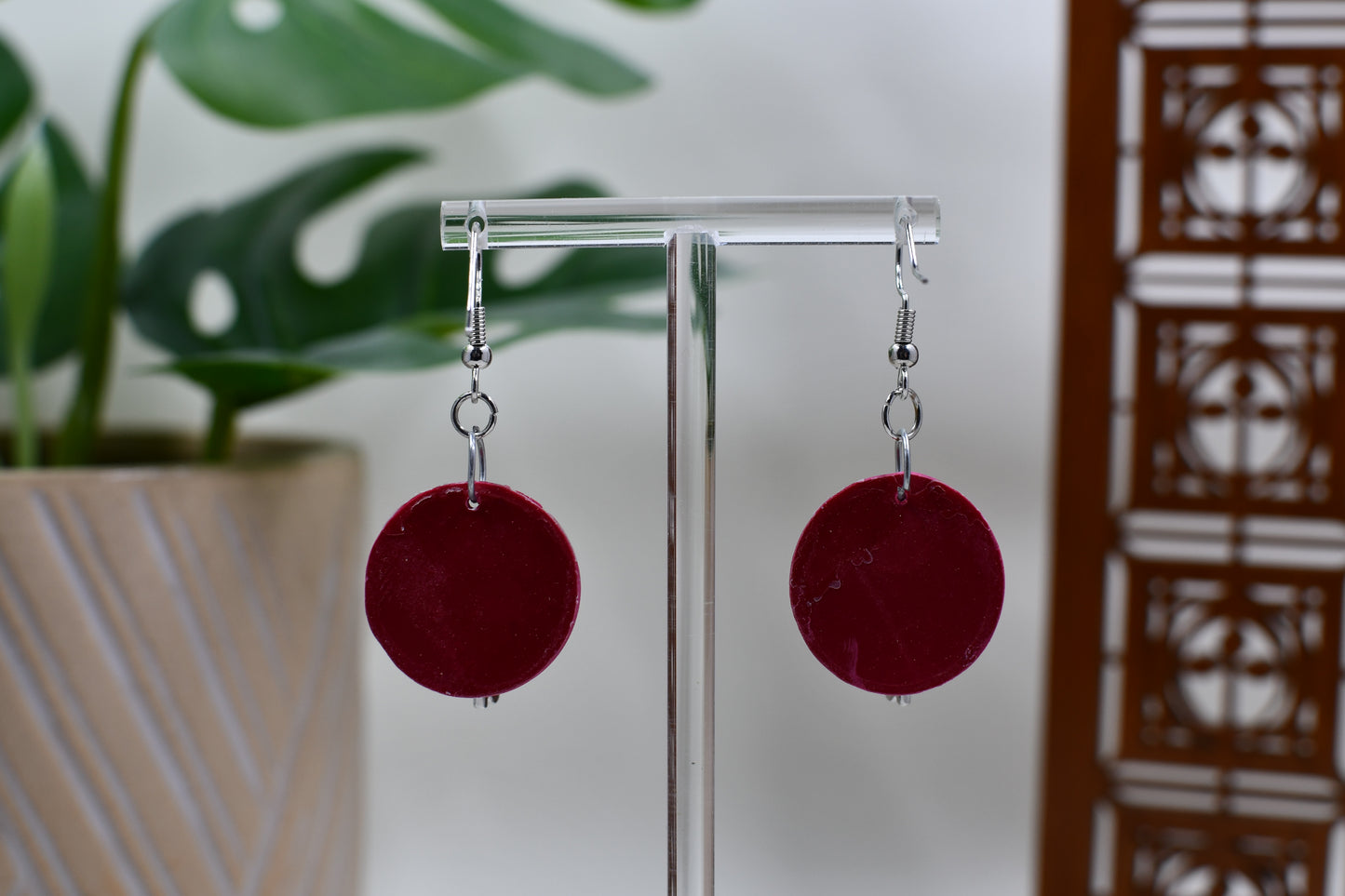 Red Era Fuck the Patriarchy Silver Key/Keychain Dangle Earrings