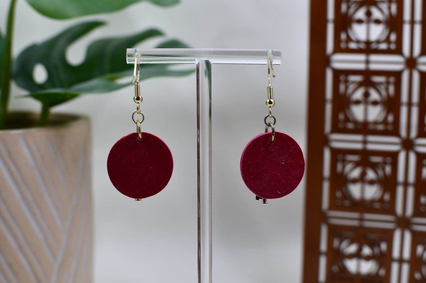 Red Era Fuck the Patriarchy Gold Keychain Earrings