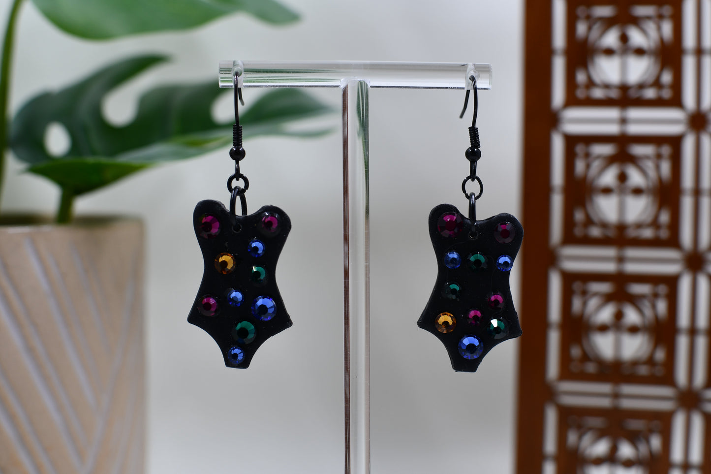 Blue Era Jeweled Bodysuit Dangle Earrings