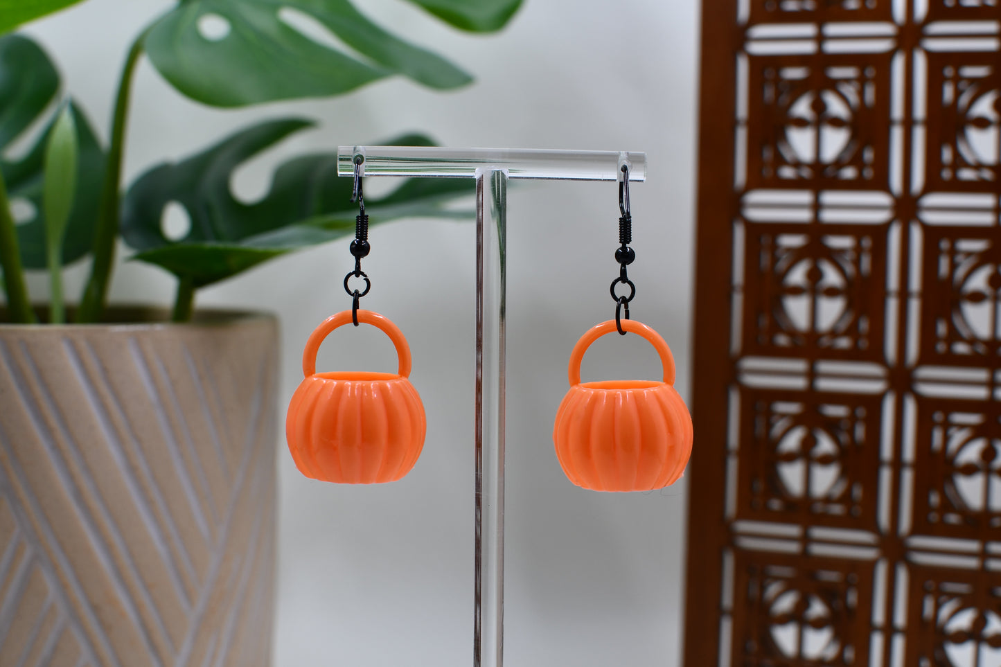 Nostalgic Trick or Treat Candy Bucket Dangle Earrings