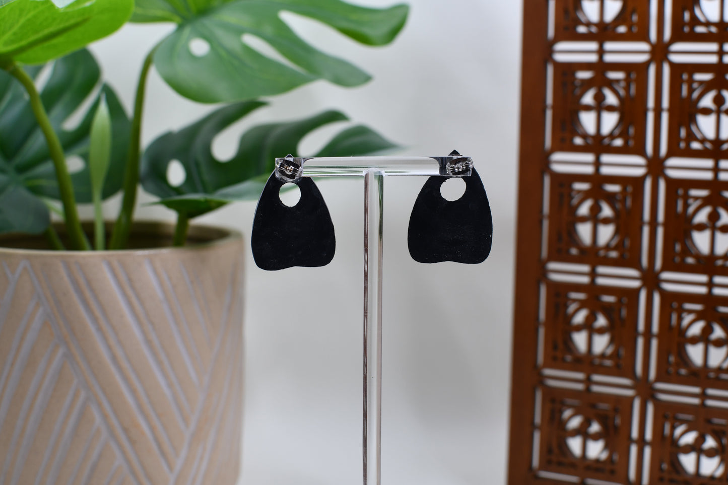 Black Mystic Eye Planchette Ouija Stud Earrings