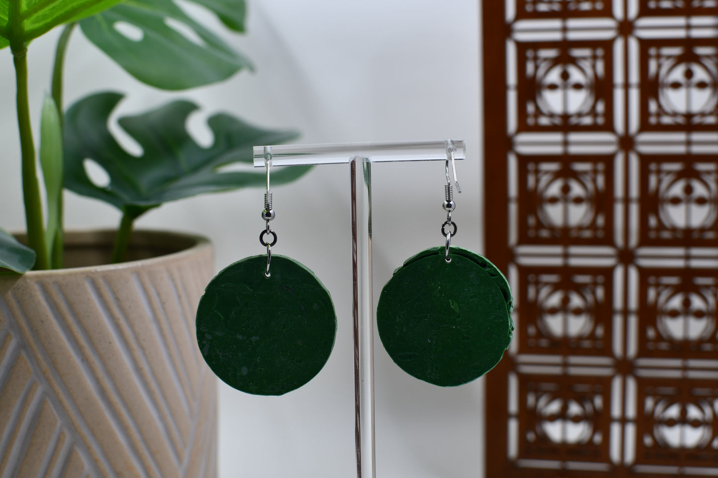 Shaggy Turf Yard Line Dangle Earrings