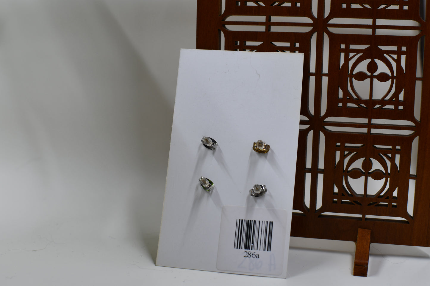 Christmas Square Striped and Gingerbread Man Stud Earring Two Pack