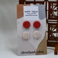 Orange and Ivory Knit Two-Pack Round Stud Earrings