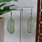 Translucent Sage Green Geometric Dangle Earrings