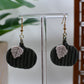 Green Knit Textured Pumpkin Dangle Earrings