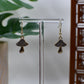 Gold Rhinestone Mushroom Dangle Earrings