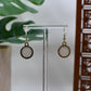 Mismatched Ivory and White Gold Trimmed Dangle Earrings