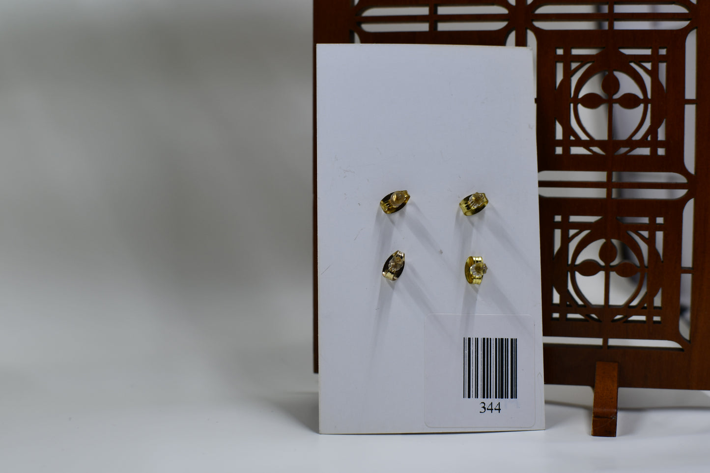 Green and Ivory Knit Textured Round Stud Earrings