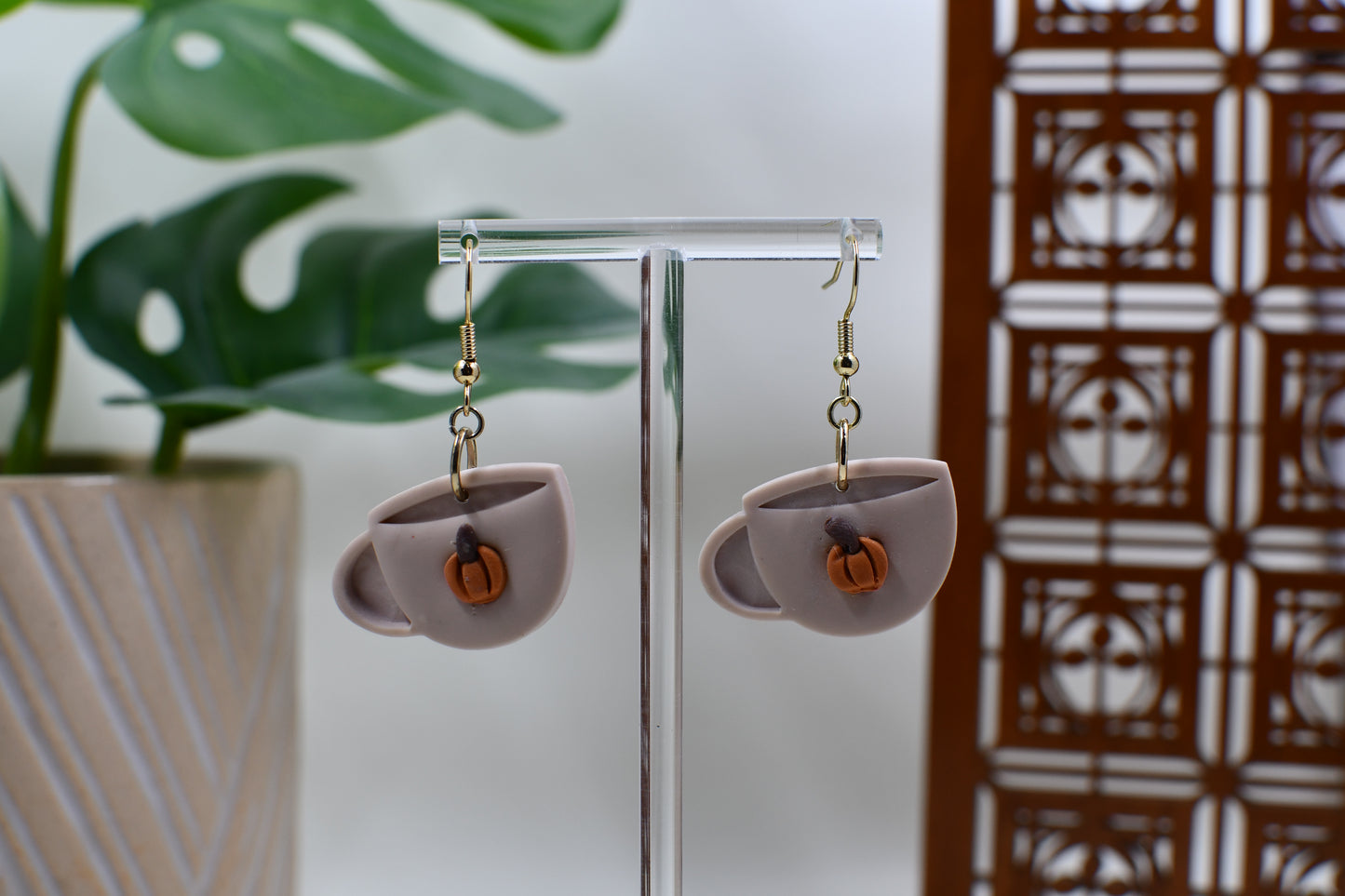 Pumpkin Spice Latte PSL Coffee Mug Dangle Earrings