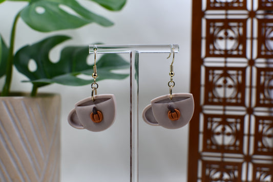 Pumpkin Spice Latte PSL Coffee Mug Dangle Earrings