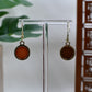 Mismatched Red & Orange Gold Trimmed Dangle Earrings