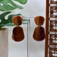 Autumn Marbled Art Deco Drop Stud Earrings