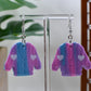 Pink Era Marbled Heart Cardigan Dangle Earrings
