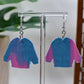 Pink Era Marbled Heart Cardigan Dangle Earrings