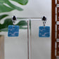 Light Blue Era Seagull Square Drop Stud Earrings