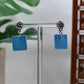 Light Blue Era Seagull Square Drop Stud Earrings