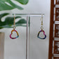 Pink Era Marble Resin Hearts Dangle Earrings