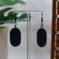 Brown Era Black & Orange Plaid Oval Dangle Earrings