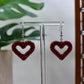 Red Era Sequin Heart Dangle Earrings