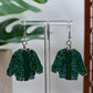 Light Blue Era Green Sequin Glitter Jacket Dangle Earrings