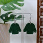 Light Blue Era Green Sequin Glitter Jacket Dangle Earrings