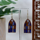 Blue Era Stained Glass Windows Dangle Earrings