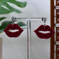 Light Blue Era Cherry Lips Drop Stud Earrings