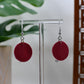 Red Era Fuck the Patriarchy Silver Print Keychain Dangle Earrings