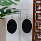 Black Era Glittery Red Snake Oval Dangle Earrings