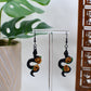 Black Era Snakes with Gold Roses Dangle Earrings
