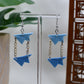 Light Blue Era Two Paper Airplanes Dangle Earrings