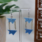 Light Blue Era Two Paper Airplanes Dangle Earrings