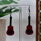 Red Era Guitar Dangle Earrings