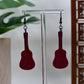 Red Era Guitar Dangle Earrings