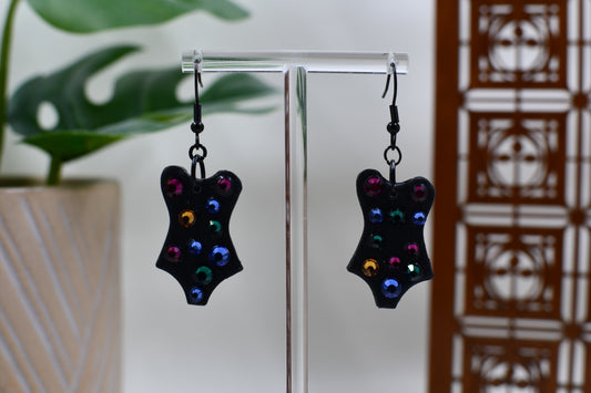 Blue Era Jeweled Bodysuit Dangle Earrings