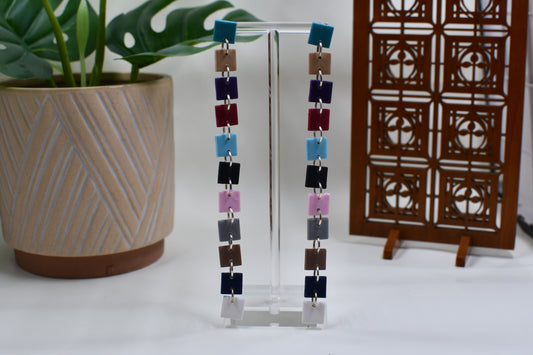 Era Discography Square Drop Stud Earrings