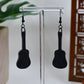 Brown Era Plaid Guitar Dangle Earrings
