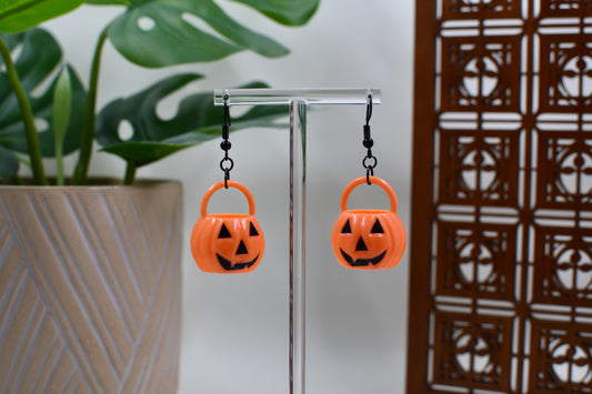 Nostalgic Trick or Treat Candy Bucket Dangle Earrings