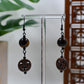 Copper Jack O'Lantern Dangle Earrings with Tigereye Bead