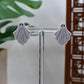 White Flowy Ghost Stud Earrings
