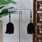 Black Glitter Ghosts Dangle Earrings