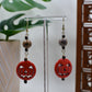 Orange Jack O'Lantern Dangle Earrings