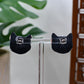 Mummy Black Cat Stud Earrings