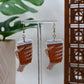 Spooky Skeleton Hand with Orange Coffee Cup Dangle Earrings