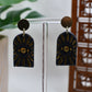 Black Mystic Eye Arch Drop Stud Earrings